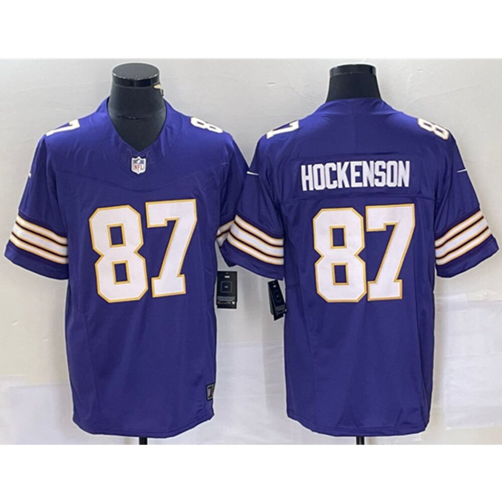 Mens Kids Youths  TJ Hockenson Purple Stitched Limited Jersey